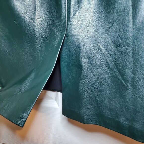 ELOQUII High Waist Faux Leather Plus Size Pencil Skirt Size 22 Green - Picture 5 of 5